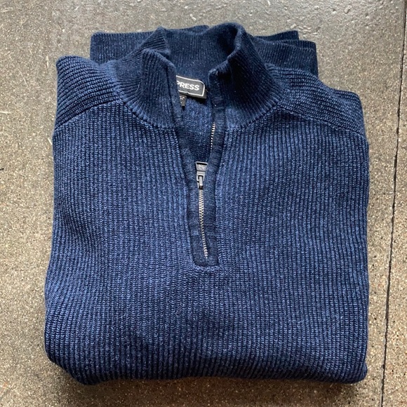 Express 1/4 Zip Ribbed Sweater - Picture 2 of 5